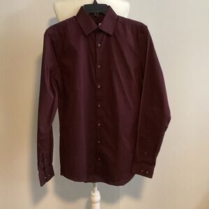 jf j.ferrar Deep Burgundy Dress Shirt